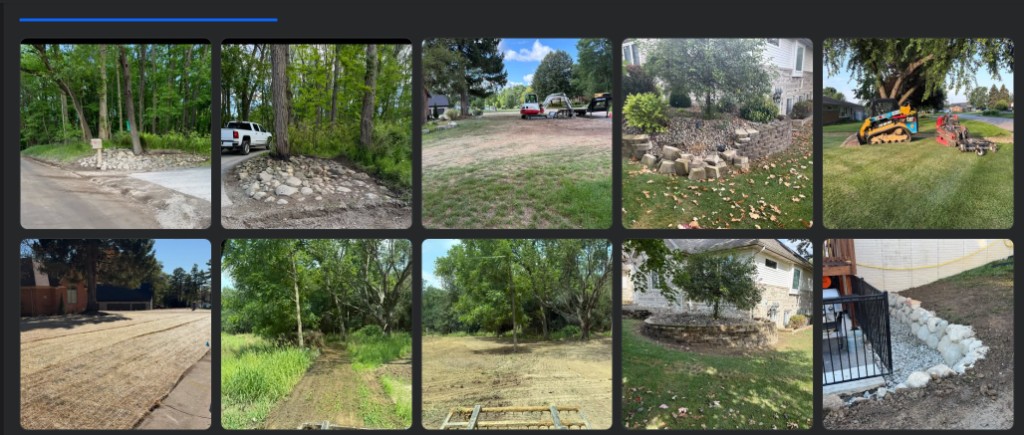 Landscape grading and retaining wall project
